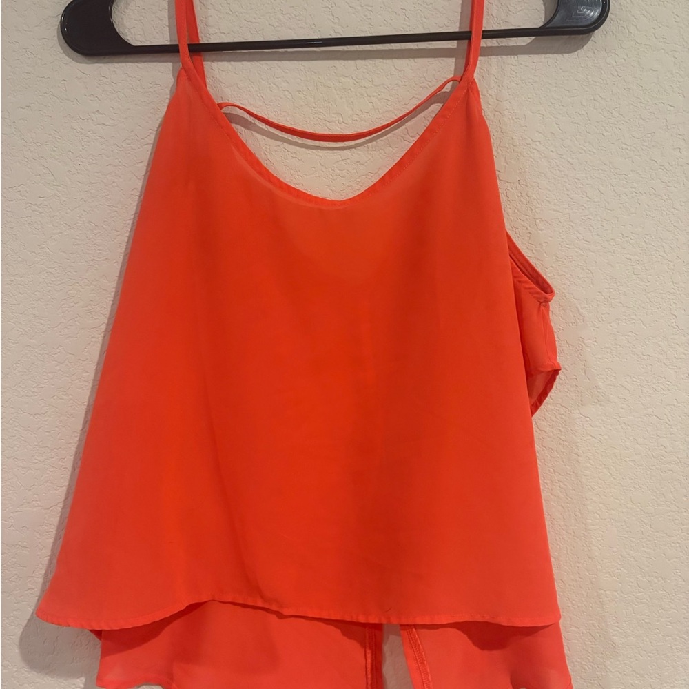 Women's Orange Sleeveless Top